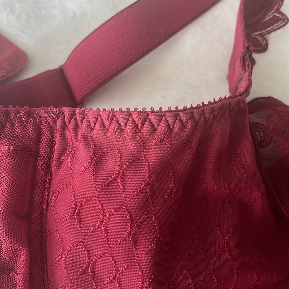 EMPREINTE Elegant Maroon Lace Bra 38G - Picture 7 of 7
